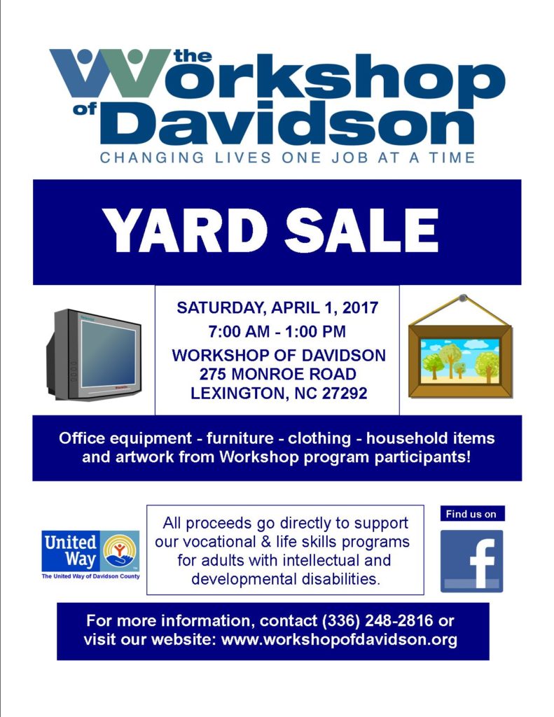 Yard Sale flyer - April 2017